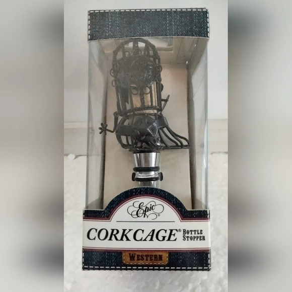 Cork Cage Bottle Stopper Cowboy Boot Western - Picture 1 of 4